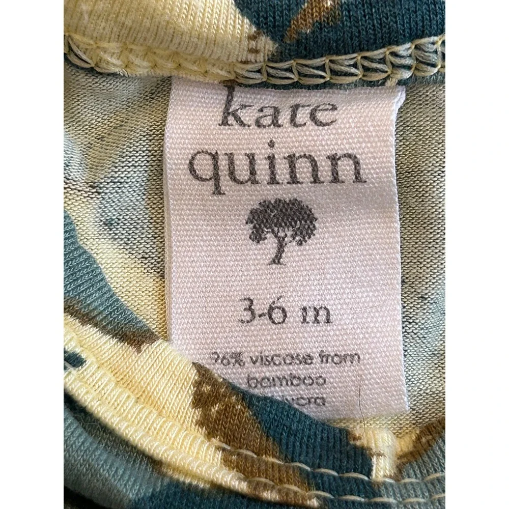 K19 Kate Quinn Bamboo Viscose Footed Sleeper Lemon Print Teal 3-6 Months Romper